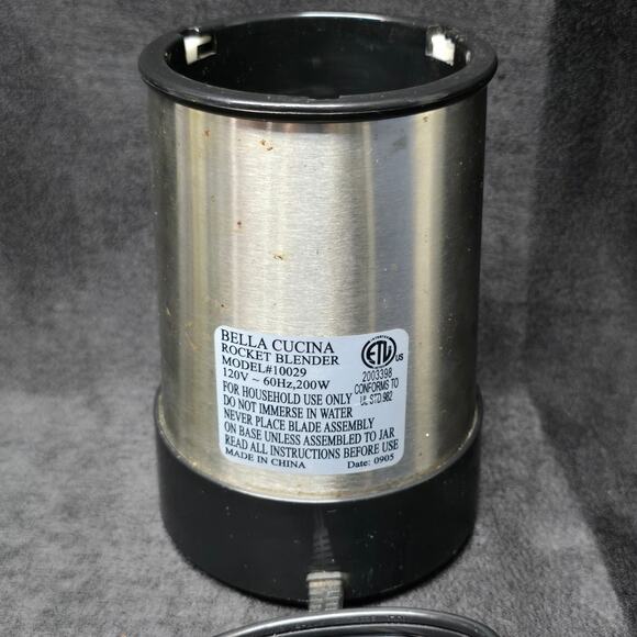 Bella Cucina 10029 Rocket Blender Set w Cups Attachments Lids Shaker Accessories - Picture 8 of 9